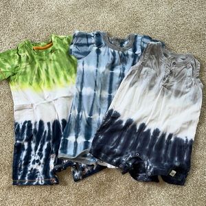 Burt’s Bees Baby 3 Piece Tye Dye Romper Set - 12M